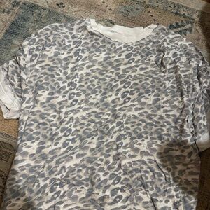 Aerie Gray and Cream Soft Knit Top